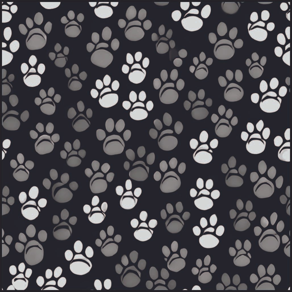 Paw Prints on Black
